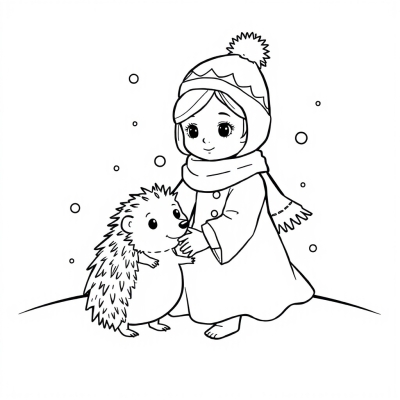 Snow Maiden Masha with Hedgehog
