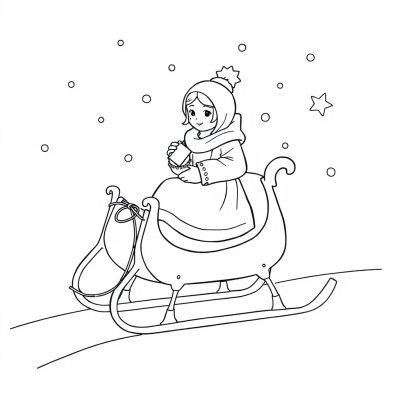 Snegurochka Riding on Sleigh