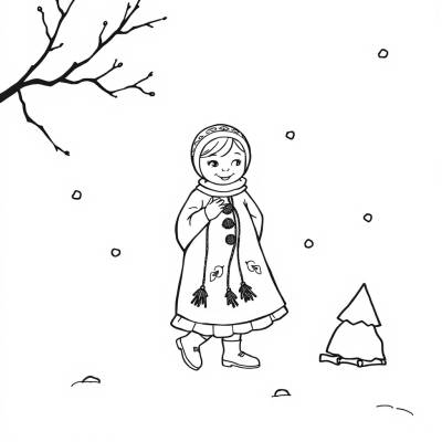 Snegurochka Walking in the Snow