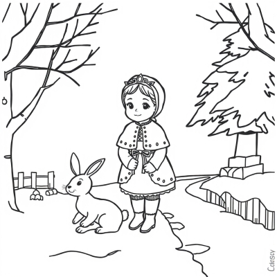Snegurochka Walks with the Bunny