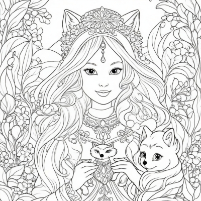 Snegurochka with a Fox for Kids