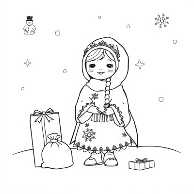 Snegurochka with a Gift for Little Ones