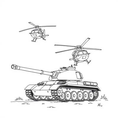 Tank and Helicopter