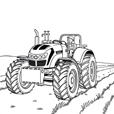 Tractor Driver with Son on Tractor