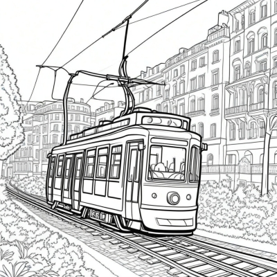 Tram Riding on Rails