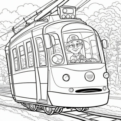 Funny Driver Tram