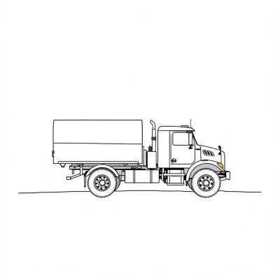 Truck Carrying an Artillery Gun