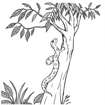 Snake Climbing a Tree