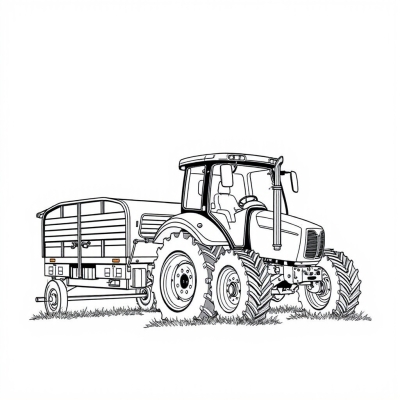 Farm Tractor with Trailer