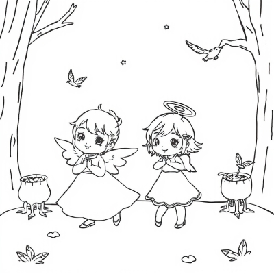 Angel's Friends – Free Printable Coloring Page | BookColors.com - CSNQRA