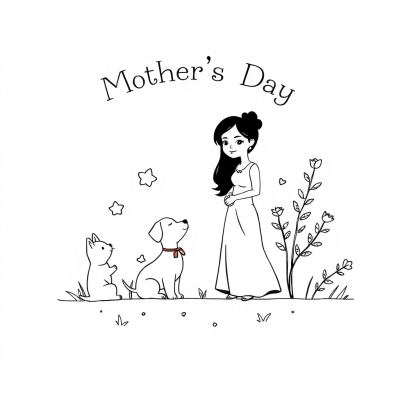 Mother's Day Coloring Card