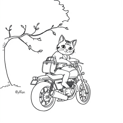 Cat on a Motorcycle