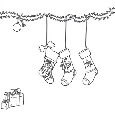 Kids Hanging Christmas Stockings
