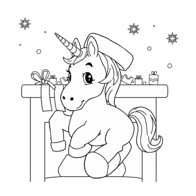 Christmas Stocking with Unicorn