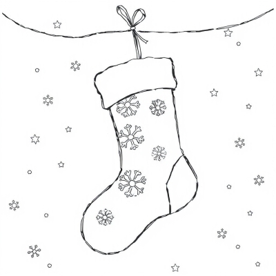 Christmas Stocking with Snowflakes