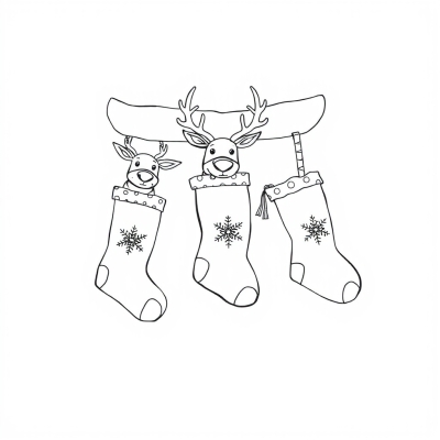 Christmas Stockings with Reindeer