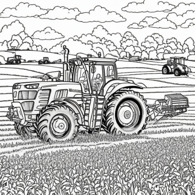 Combine Harvester in the Field