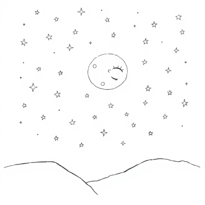 The Moon Sleeps Among the Stars