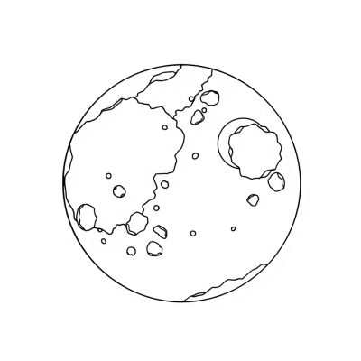 Detailed View of the Moon's Surface with Craters