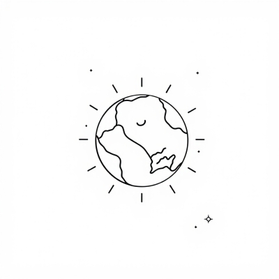 Earth and Sun in Space