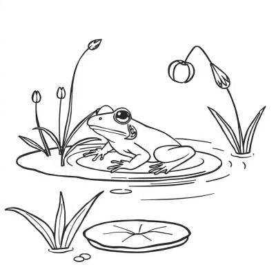 Life Cycle of a Frog in a Pond