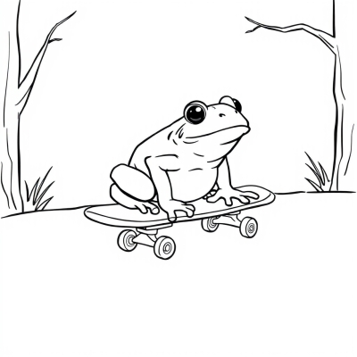 Frog on Skateboard