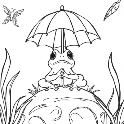 Frog with an Umbrella
