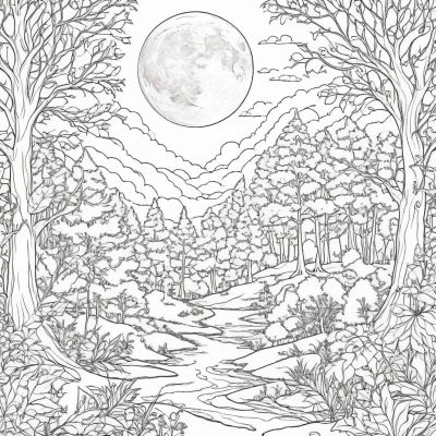 Full Moon in the Forest on Halloween