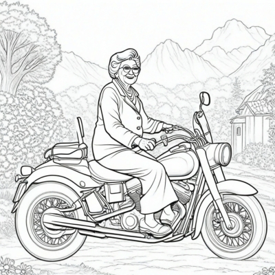 Grandma on a Motorcycle