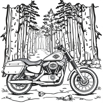 Harley-Davidson in the Forest