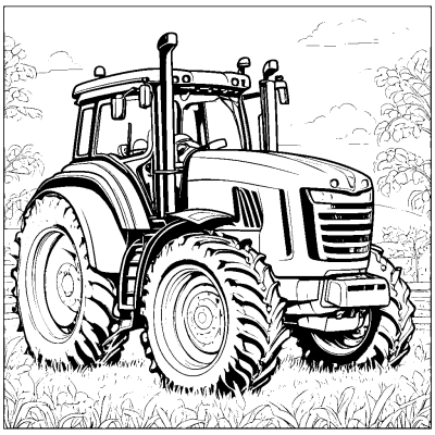 Huge Tractor on the Farm