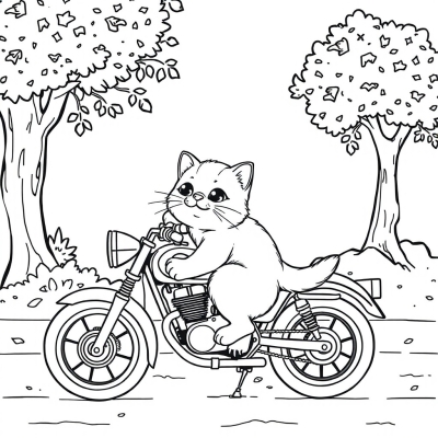 Kitten on a Motorcycle