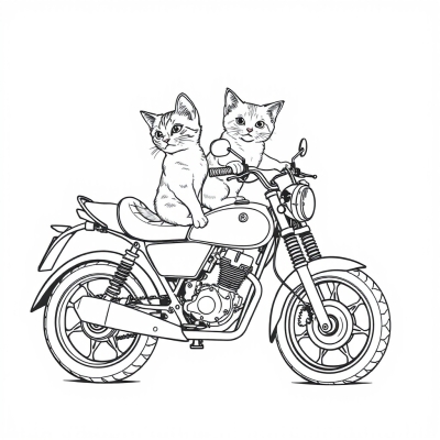 Kittens on a Motorcycle