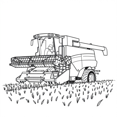 Big Combine Harvester in the Field
