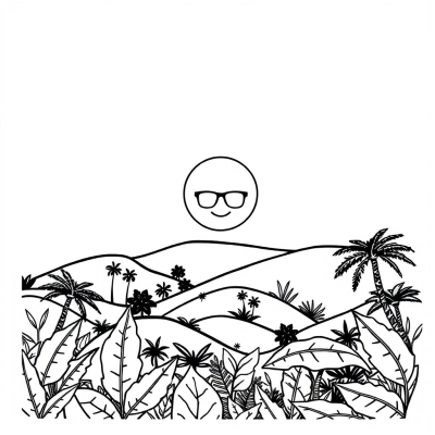 Sun in Glasses Over the Jungle