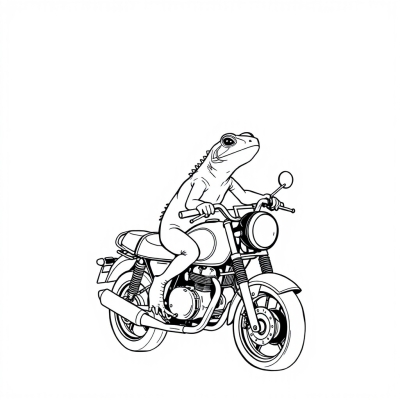 Lizard on a Motorcycle