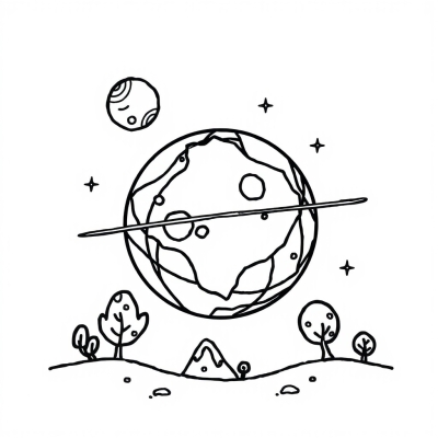 Solar System Map with Pluto