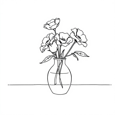 Card for Mom on March 8 with a Vase