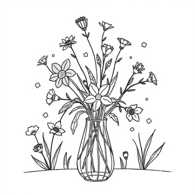8 March  with Wildflowers in a Vase