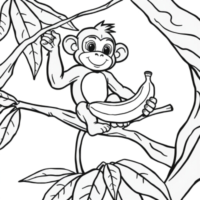 Monkey on a Branch with a Banana