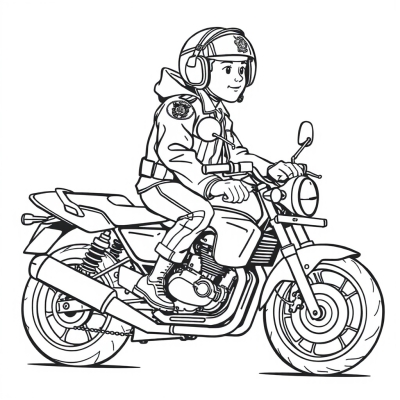 Police Officer on Motorcycle