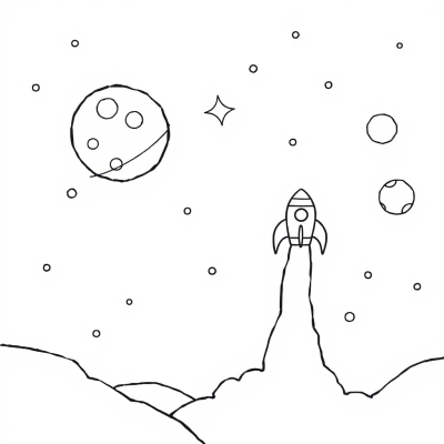 Rocket Launching into Space for Kids