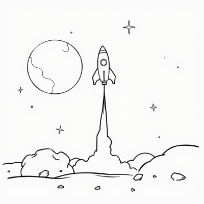 Rocket Launching into Space