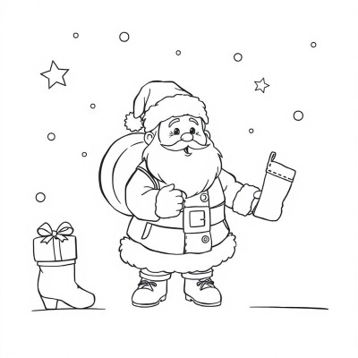 Santa Claus and Christmas Stockings