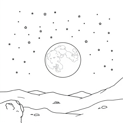 Simple Moon in the Starry Sky