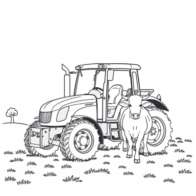 Simple Tractor and Cows