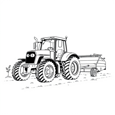 Simple Tractor and Farmer