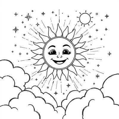 Smiling Sun in the Clouds