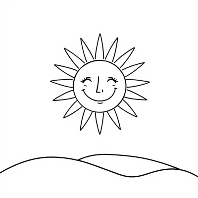 Smiling Sun with Rainbow