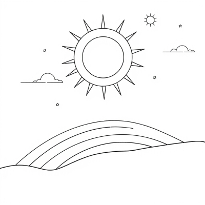 Sun and Moon Running on the Rainbow